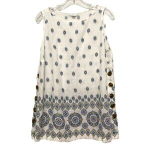 J. Jill Love Linen Tunic Tank Top Womens M Beige Cruisewear Vacation Resort